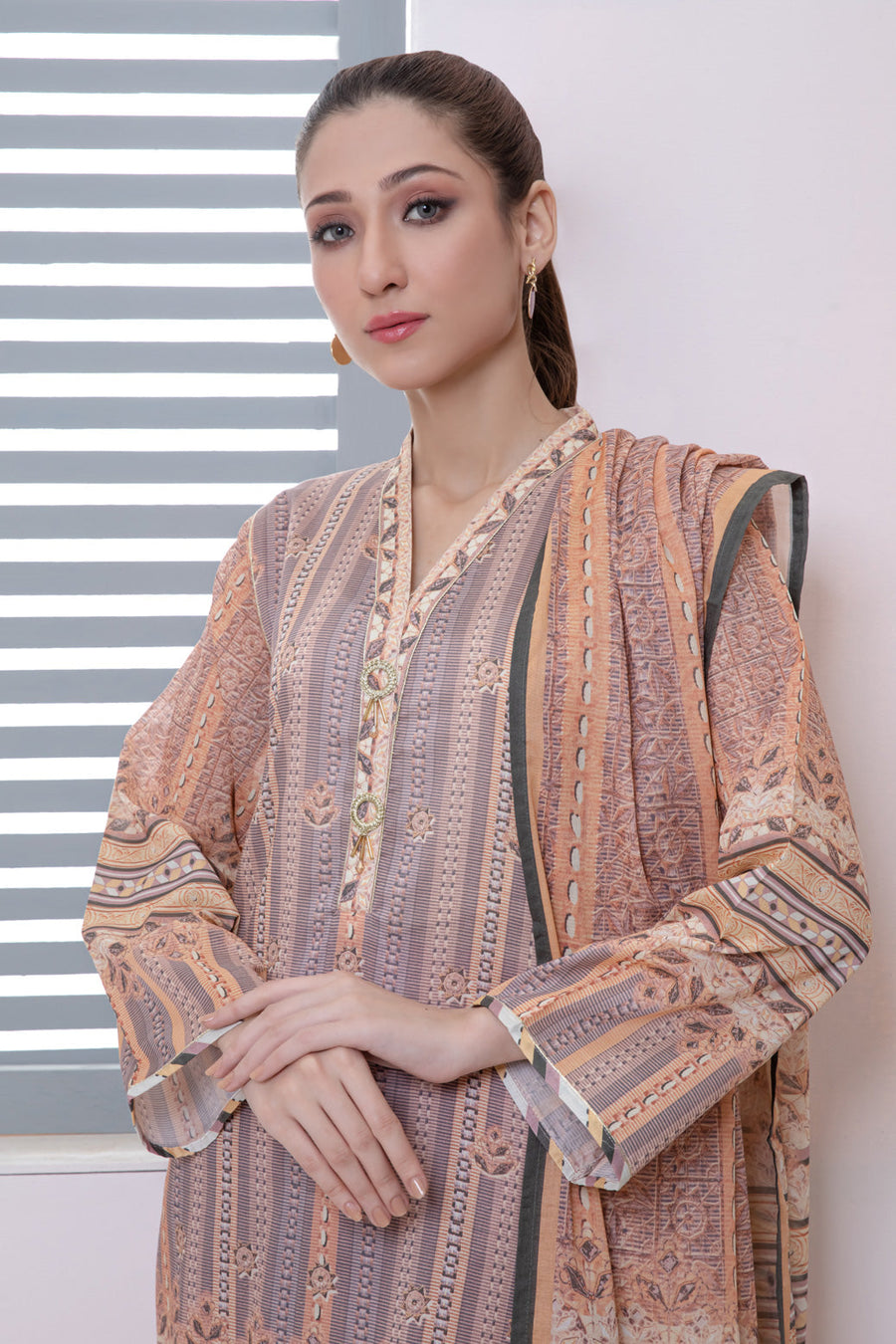 Bonanza Satrangi Mauve Lawn Suit Ask223p13 Eid Pret 2022 Online Shopping