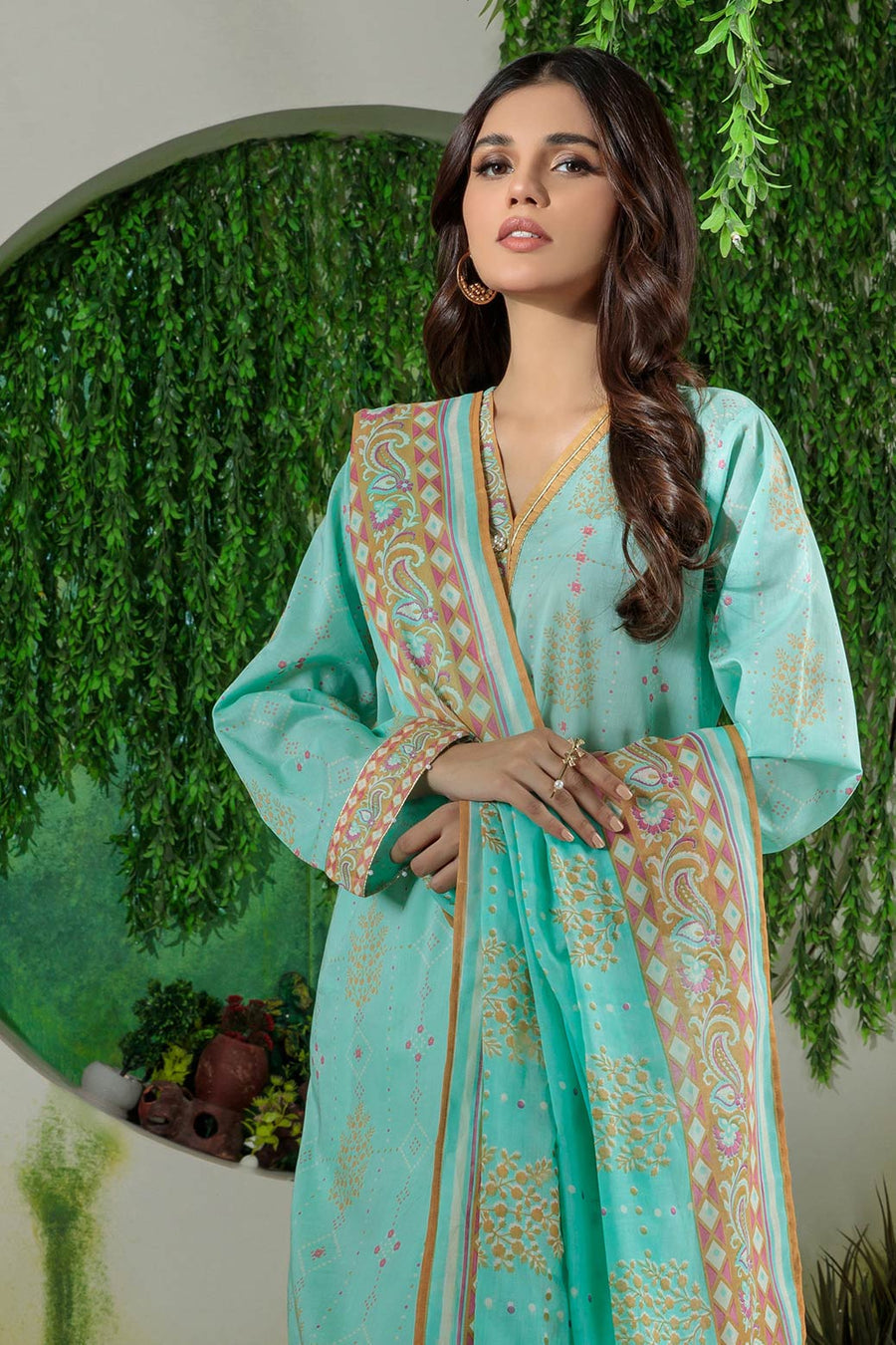 Bonanza Satrangi Aso223p36 L Green Eid Prints 2022 Online Shopping