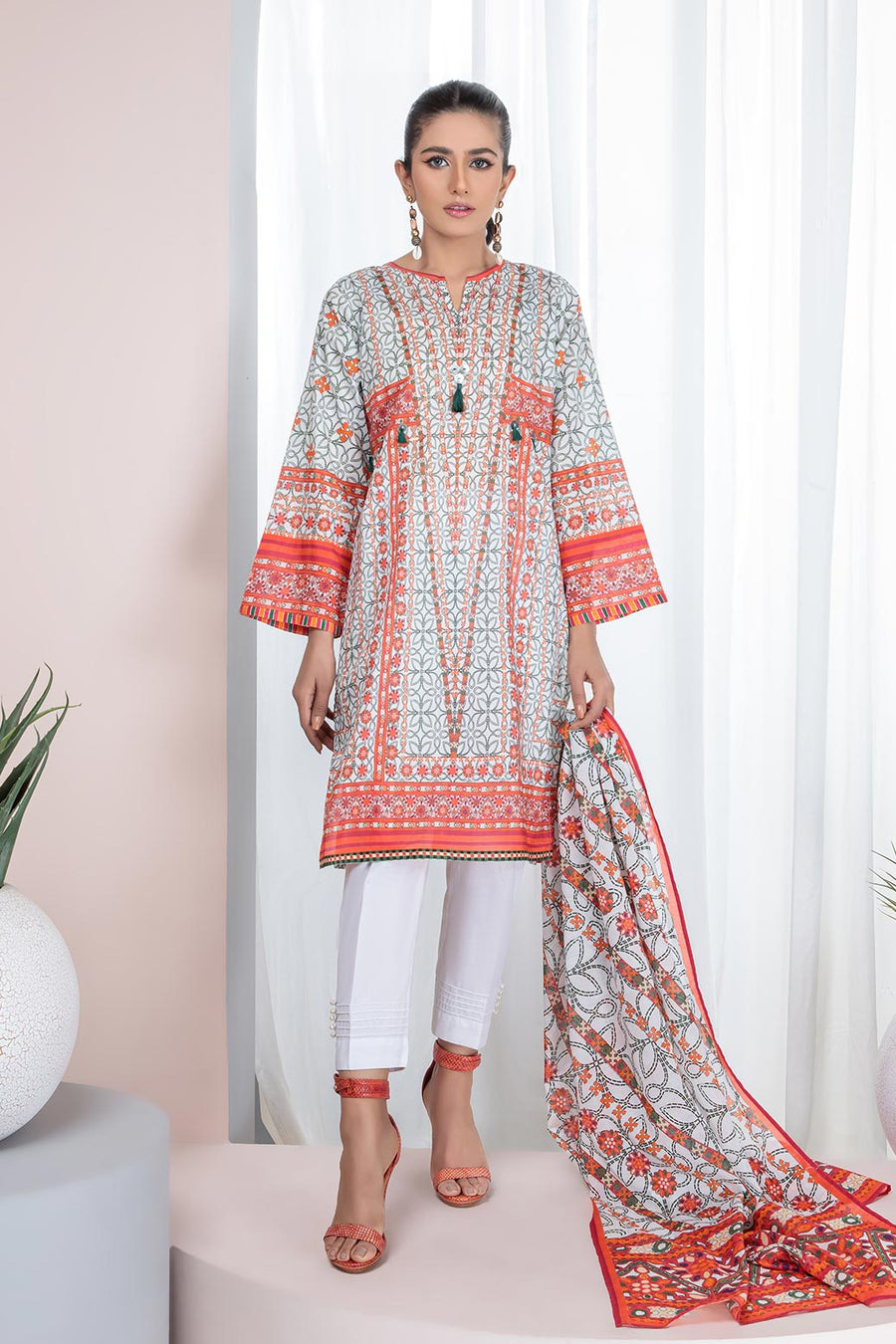Bonanza Satrangi Aso223p46a White Eid Prints 2022 Online Shopping