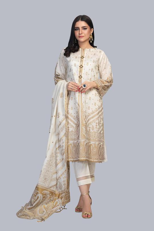 Bonanza Satrangi Asr213p73 Cream Eid Collection 2021