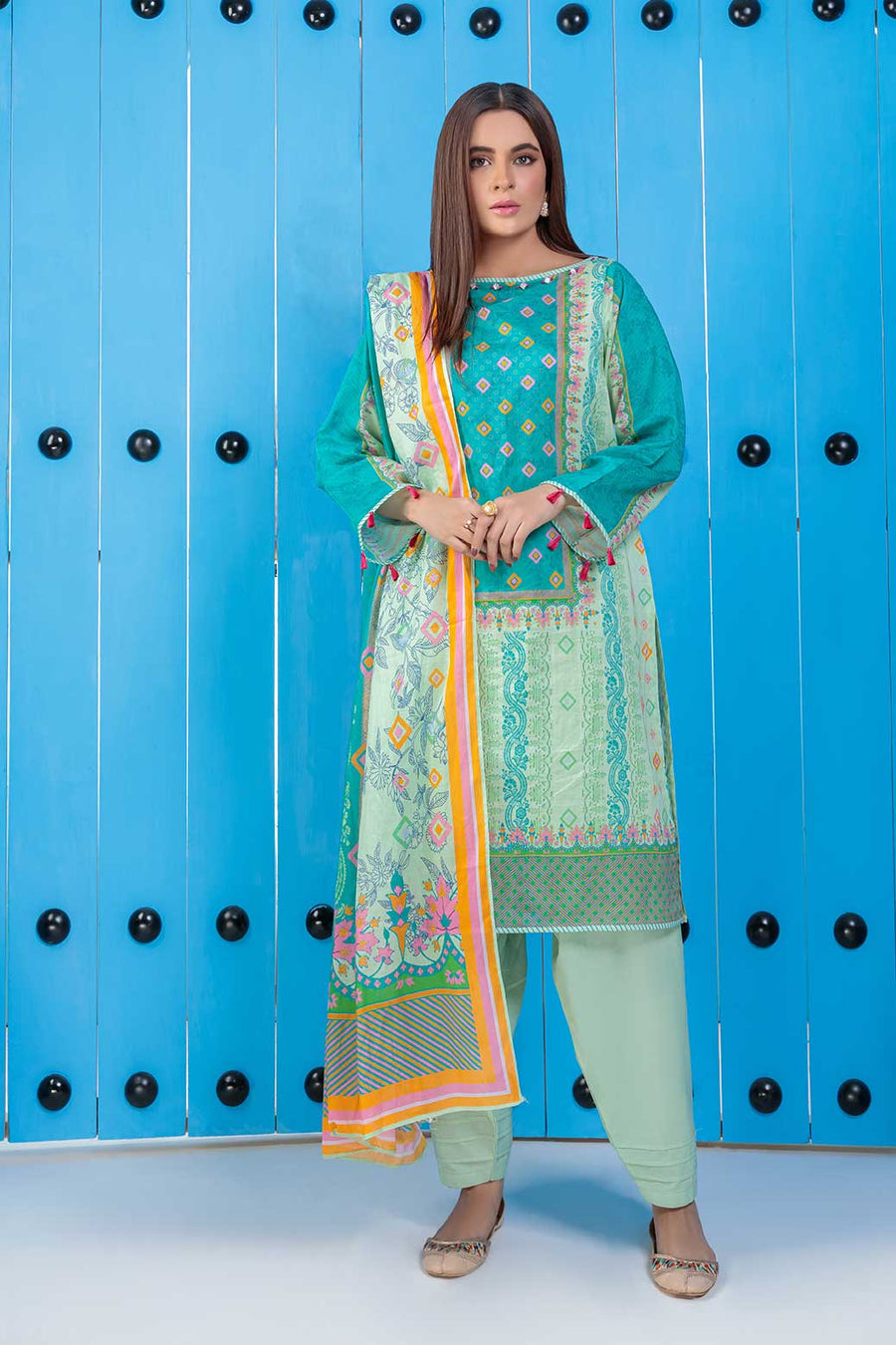 Bonanza Satrangi Asr223p22 Green Eid Prints 2022 Online Shopping