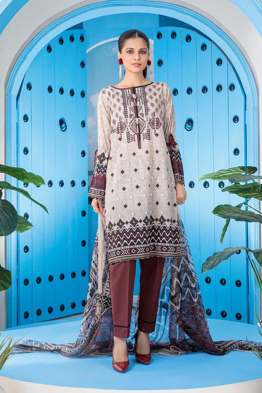 Bonanza Satrangi Asr223p72 Beige Eid Prints 2022 Online Shopping