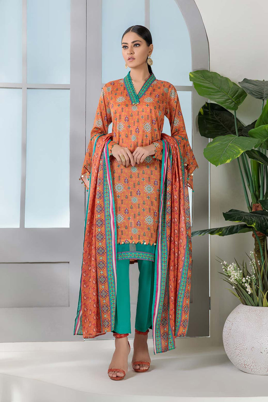Bonanza Satrangi Ast223p03 Orange Eid Prints 2022 Online Shopping