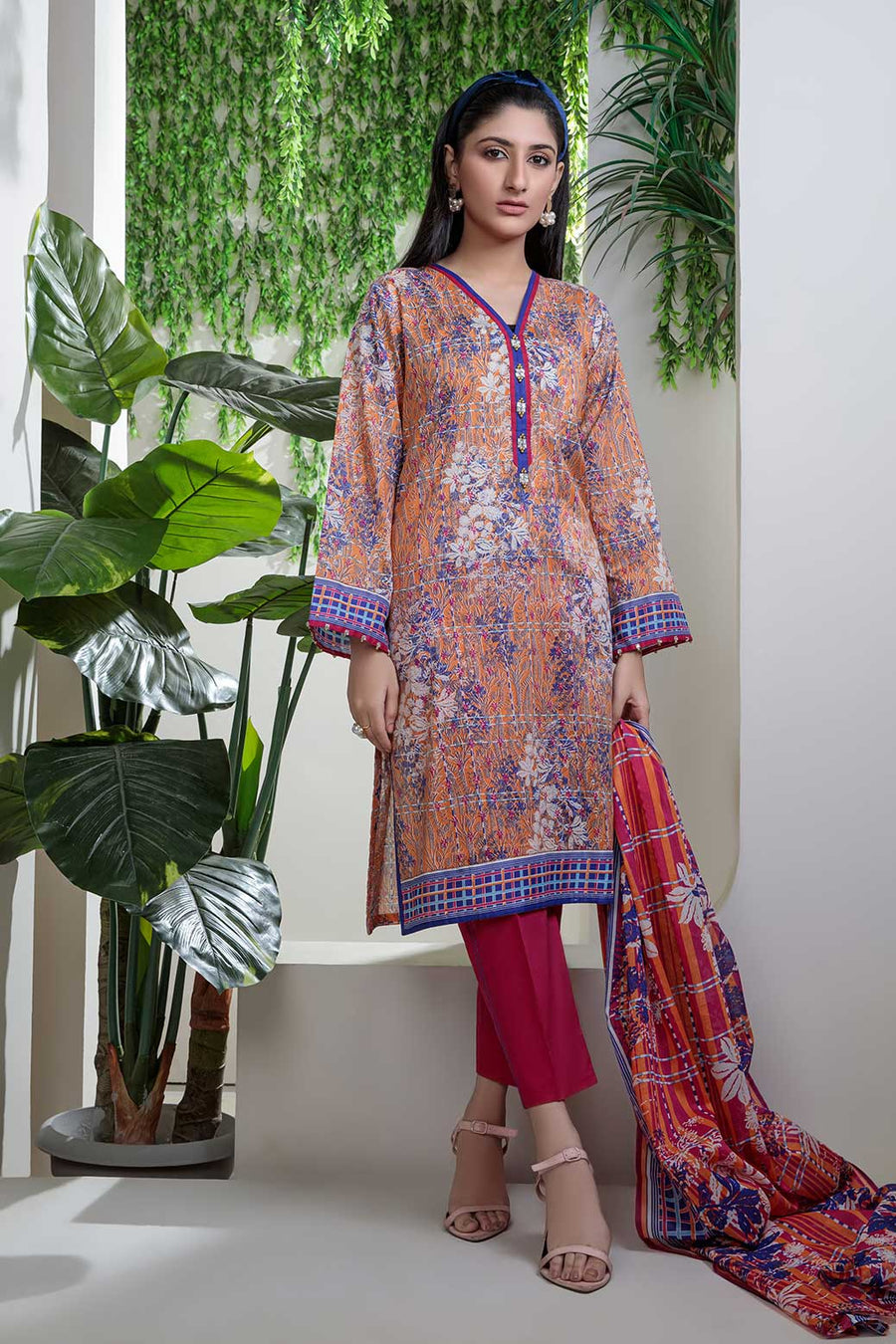 Bonanza Satrangi Ast223p08 Orange Eid Prints 2022 Online Shopping
