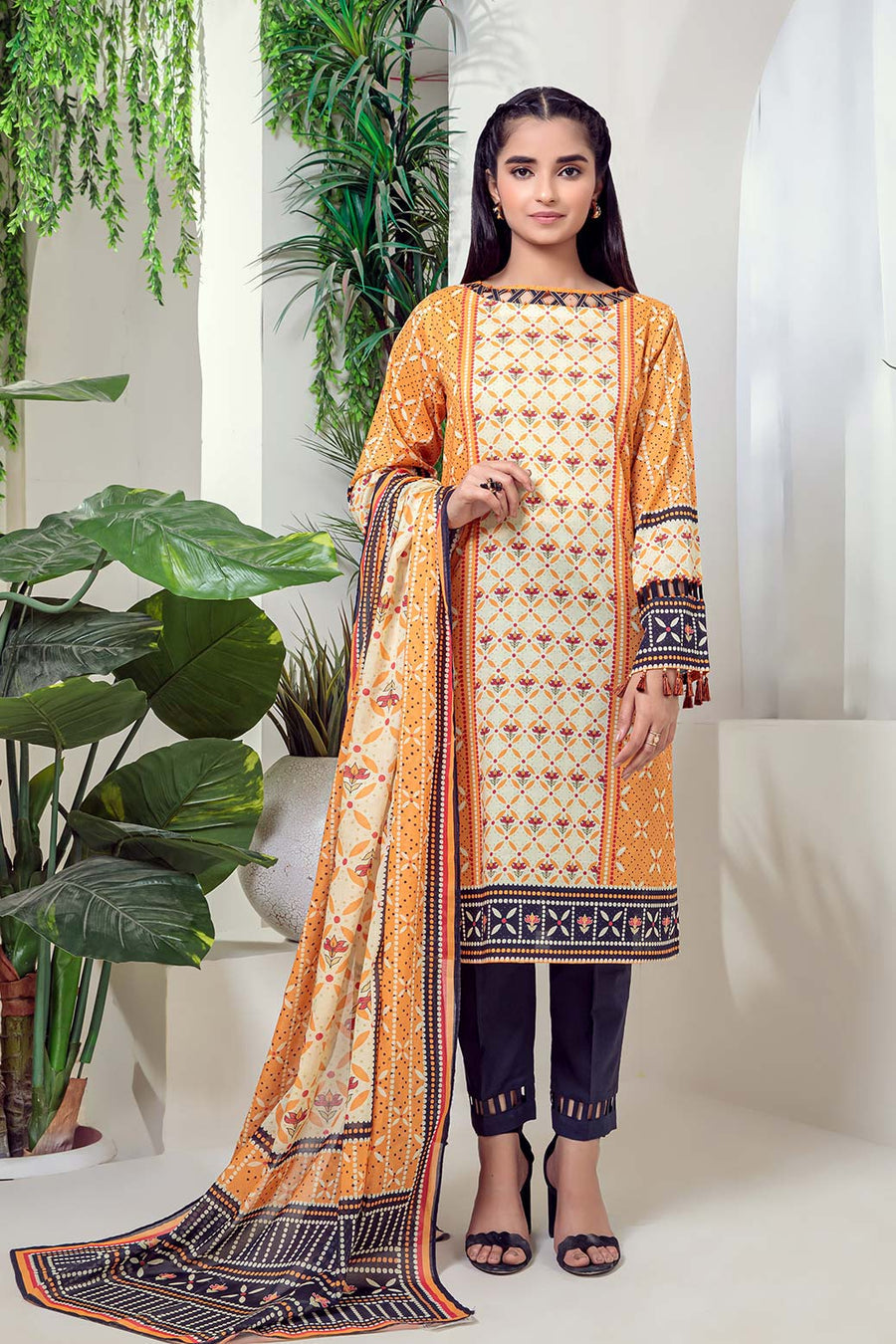 Bonanza Satrangi Ast223p23a Orange Eid Prints 2022 Online Shopping