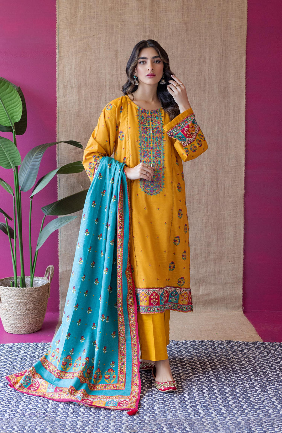 Orient OTL 22 128 Mustard Khaddar Myreen Winter Collection 2022 Online Shopping