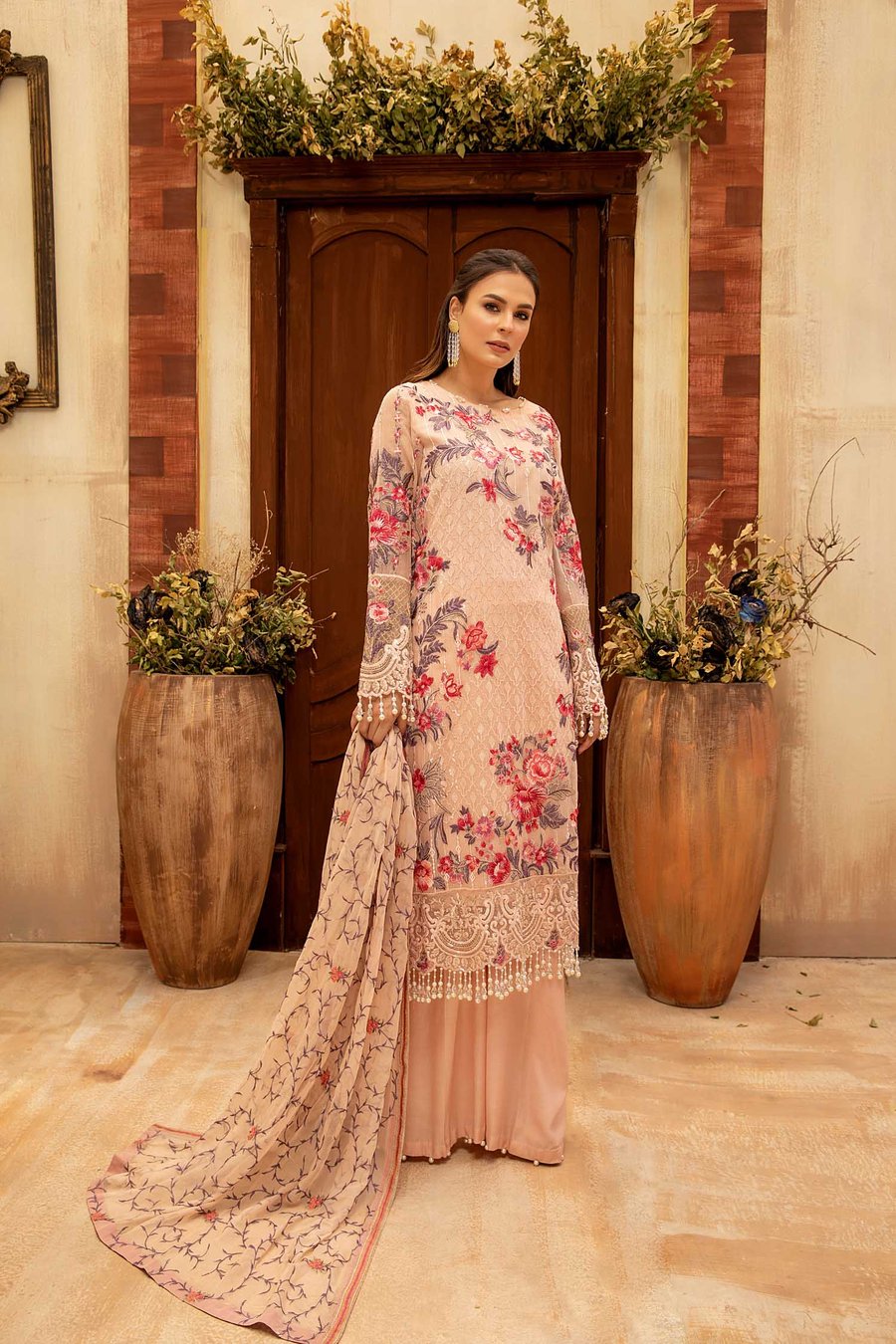 Pink Lotus Adan Libas Lamore Organza 2021