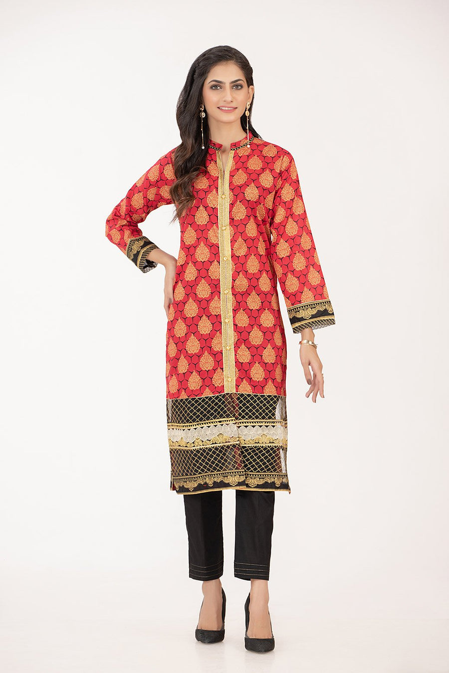 Bonanza Satrangi Red Lawn Suit Bssk212p18 Eid Pret 2022 Online Shopping