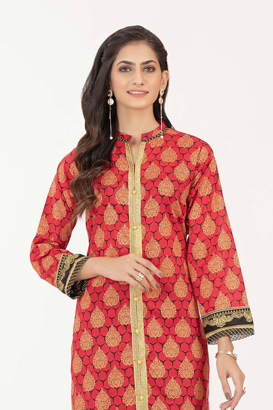 Bonanza Satrangi Red Lawn Suit Bssk212p18 Eid Pret 2022 Online Shopping