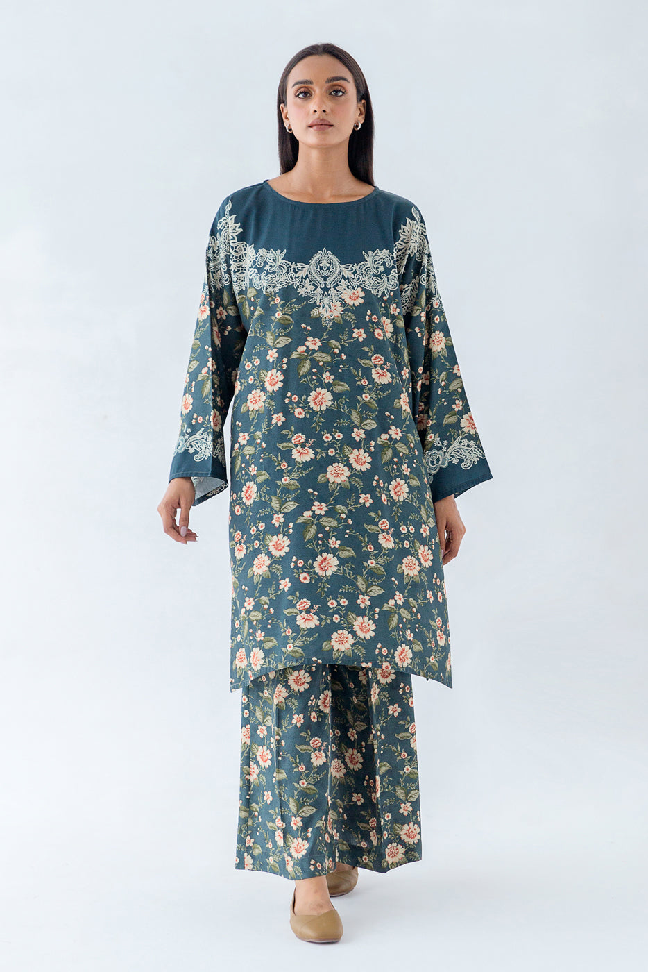 Beechtree Lacy Affair-Printed-2P-Linen Winter Collection Online Shopping