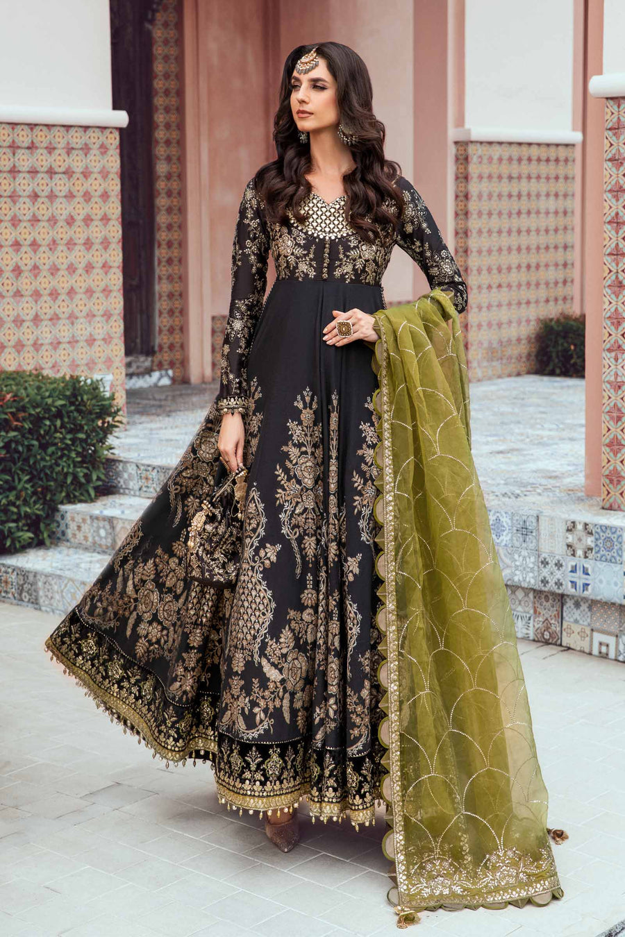 Maria B Black CST-703 Sateen Collection Online Shopping