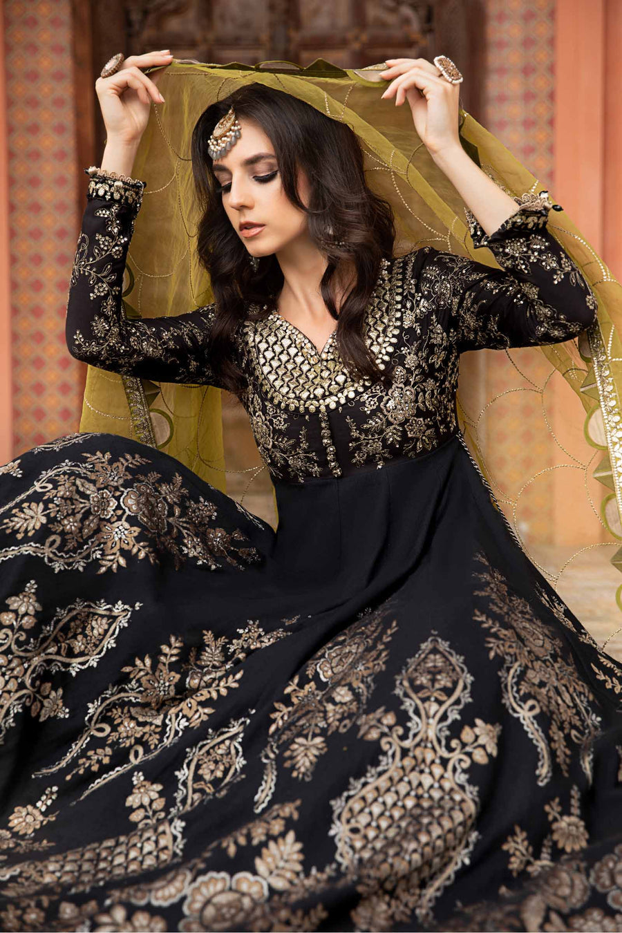 Maria B Black CST-703 Sateen Collection Online Shopping