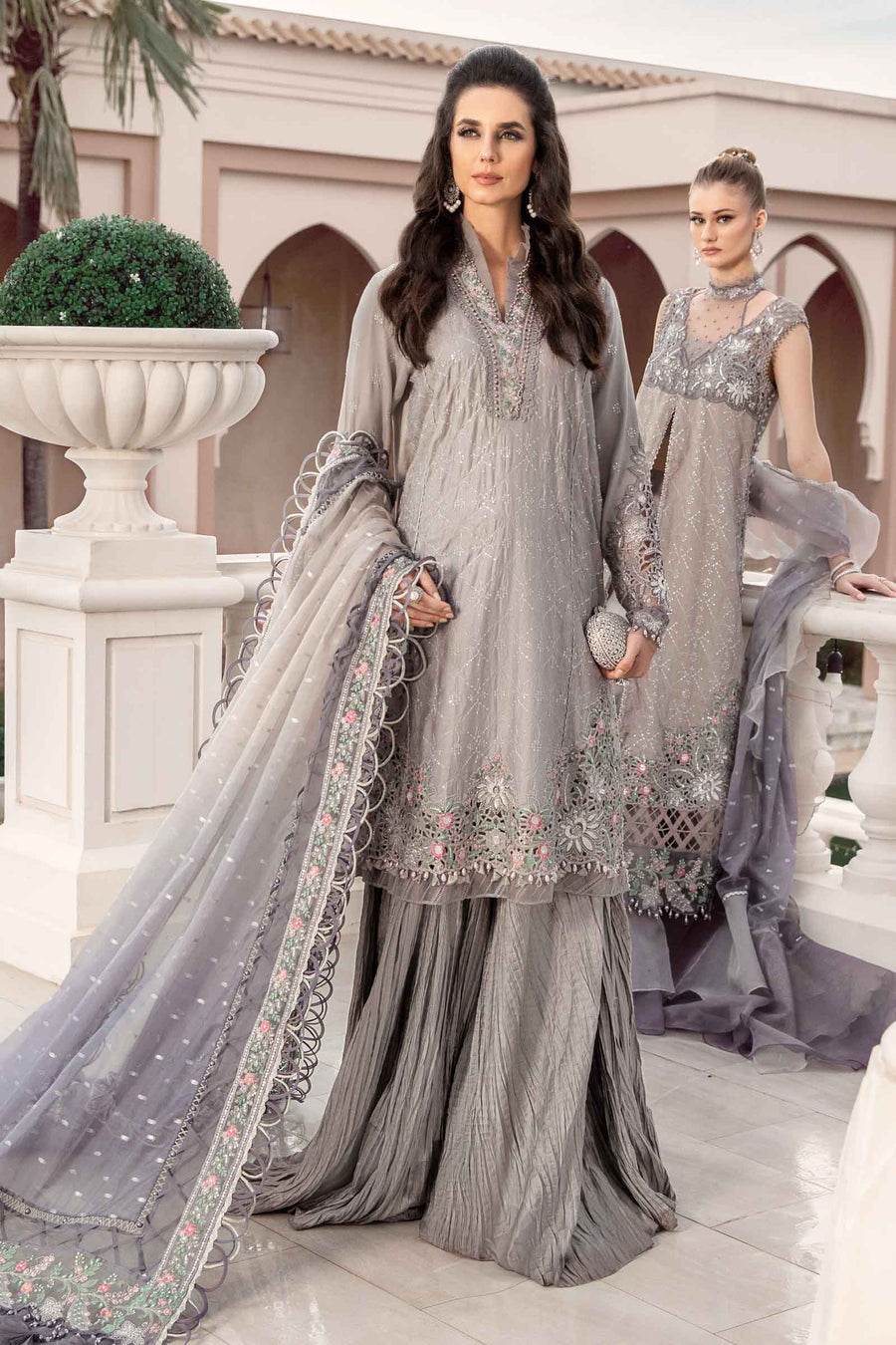 Maria B Grey CST-707 Sateen Collection Online Shopping