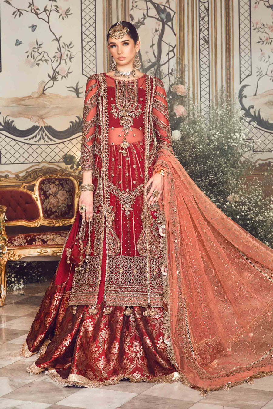 Maria B Maroon BD-2708 Wedding Collection Online Shopping