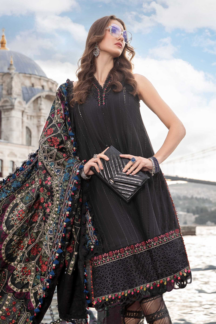 Maria B Black DL-1101 Winter Linen Collection Online Shopping