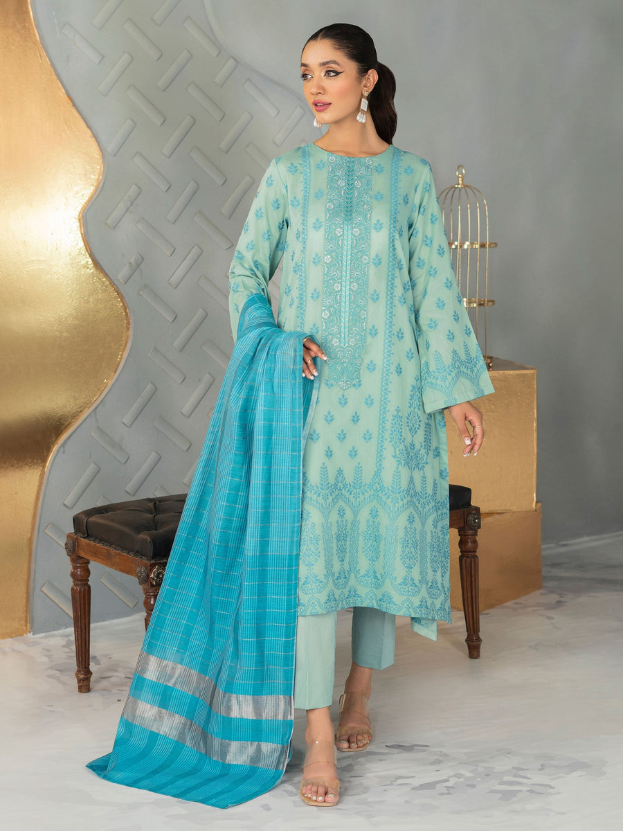 Limelight U1537SU 3PC TRQ Embroidered Lawn 2022 Online Shopping