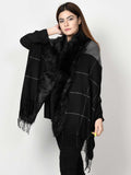 Limelight Check Fur Cape Shawl CPS86-FRE-BLK 2019 | Limelight Sale 2020