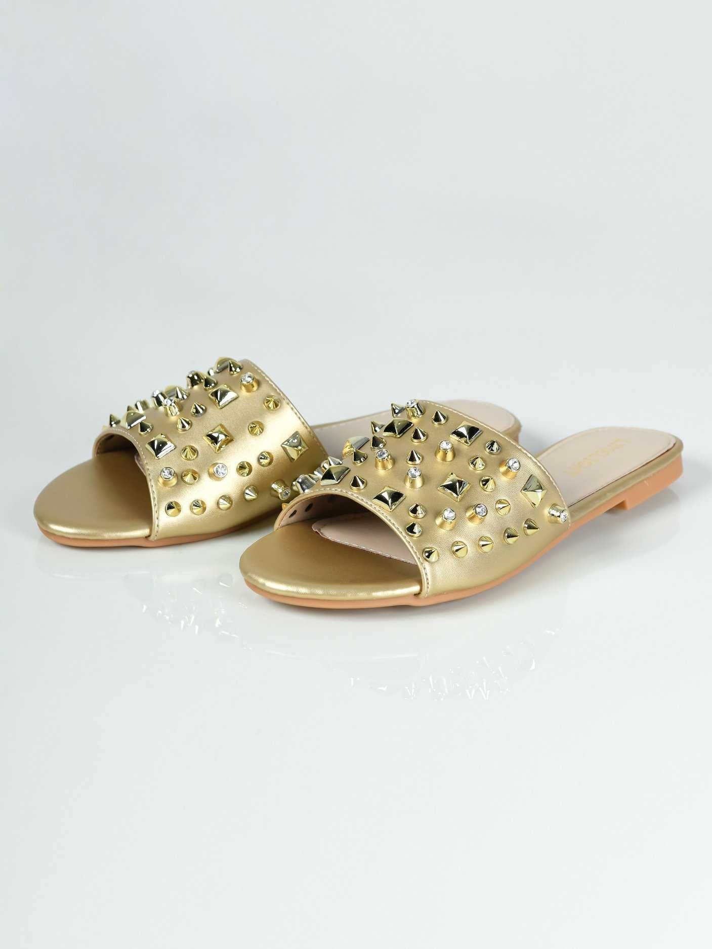 Limelight Studded Slides - Golden S0392-036-GLD 2019 | Limelight Sale 2020