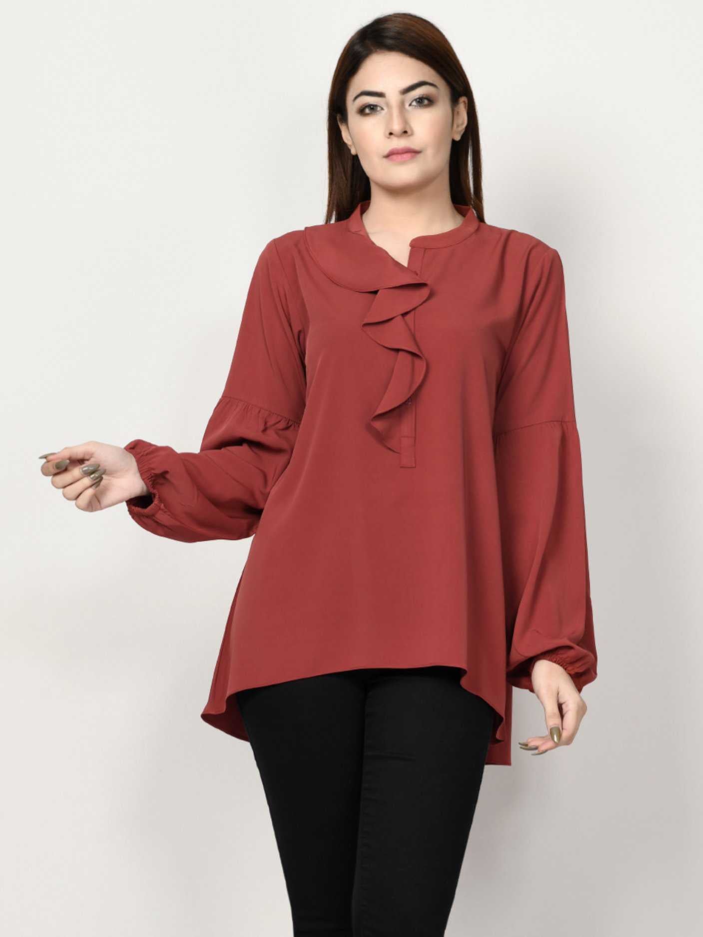 Limelight Ruffle Neck Shirt W0129-RST 2019 | Limelight Sale 2020
