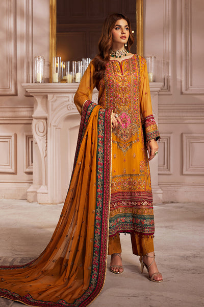 Elaine By Emaan Adeel Embroidered Chiffon Suits Unstitched 3 Piece EA23EL EL-09 - Luxury Collection