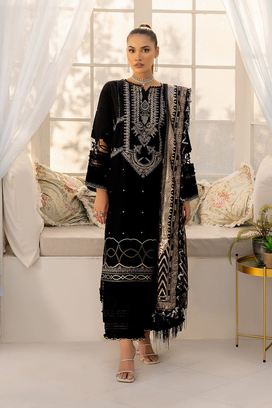 Bonanza Satrangi Black (HV2C223P01)  Chamak Dhamak Cambric Collection 2022 Online Shopping