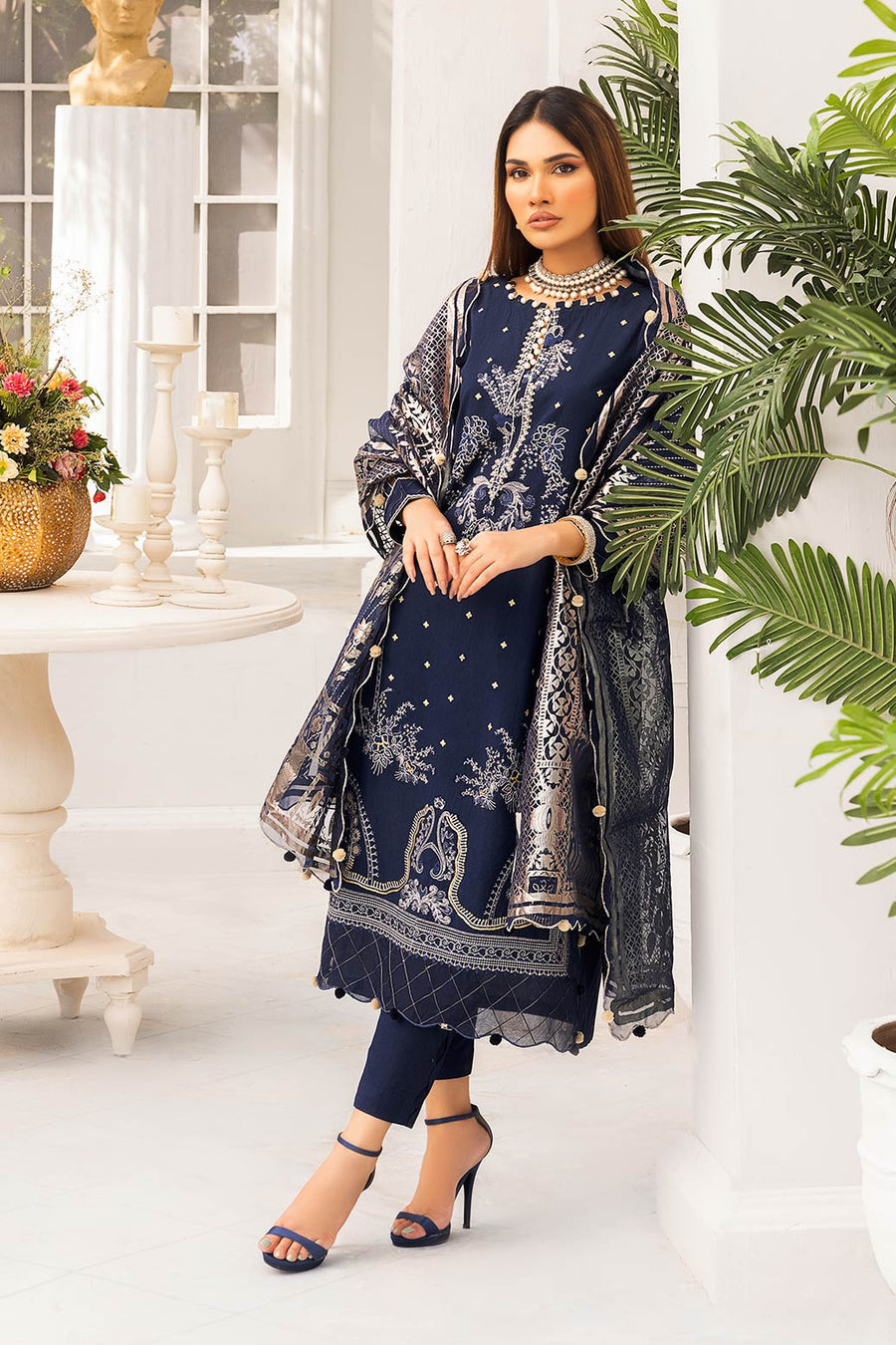 Bonanza Satrangi Blue (HV2C223P02)  Chamak Dhamak Cambric Collection 2022 Online Shopping