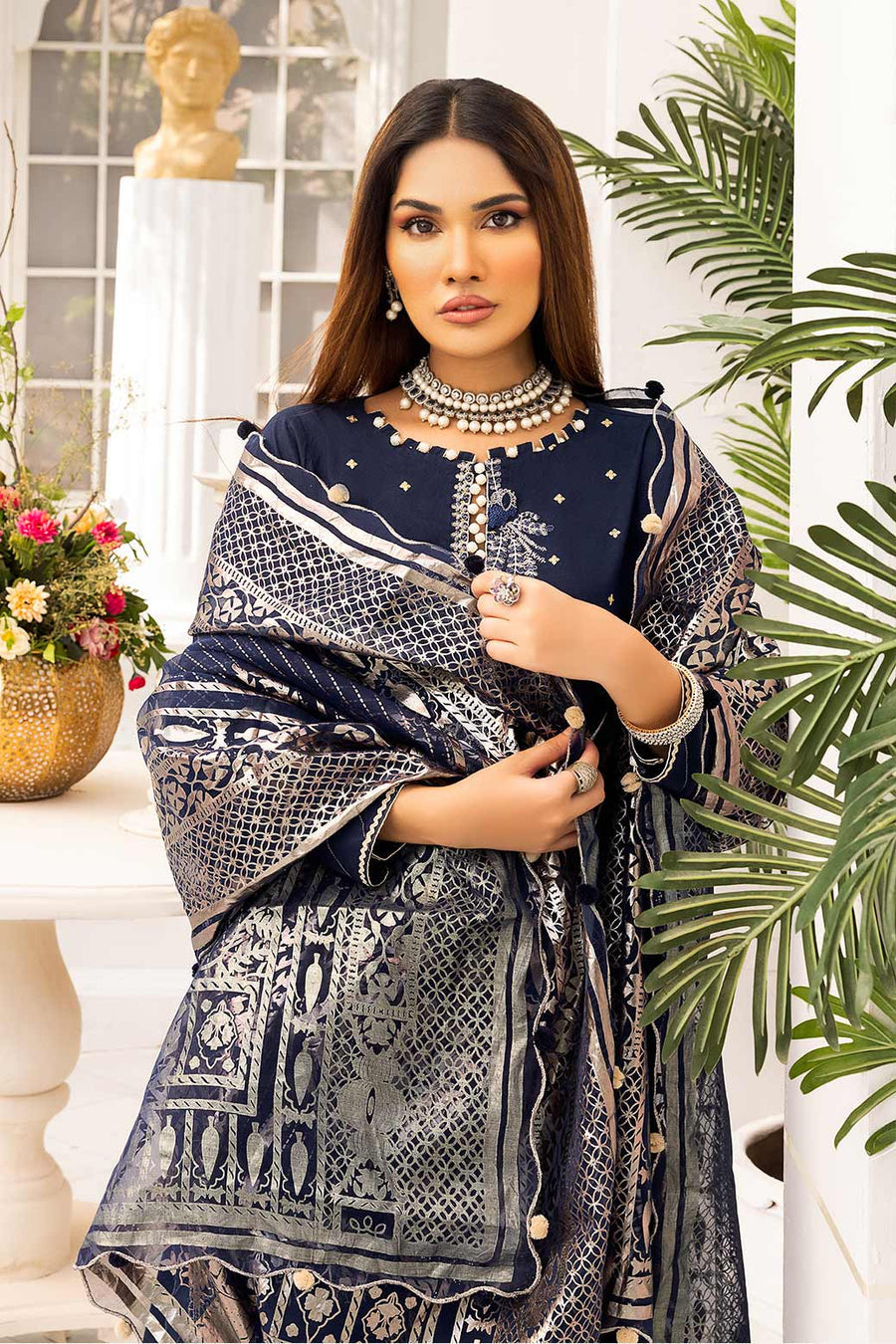 Bonanza Satrangi Blue (HV2C223P02)  Chamak Dhamak Cambric Collection 2022 Online Shopping