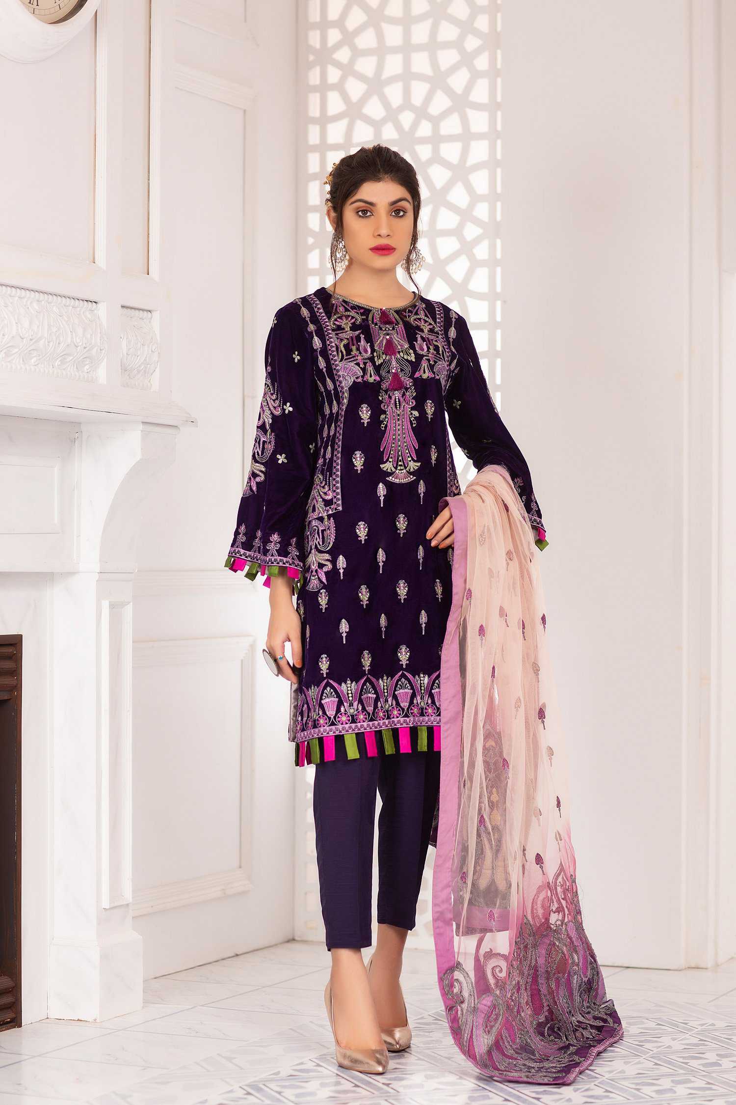 Adan Libas Luxulia Sehar Embroidered Velvet Collection 2021