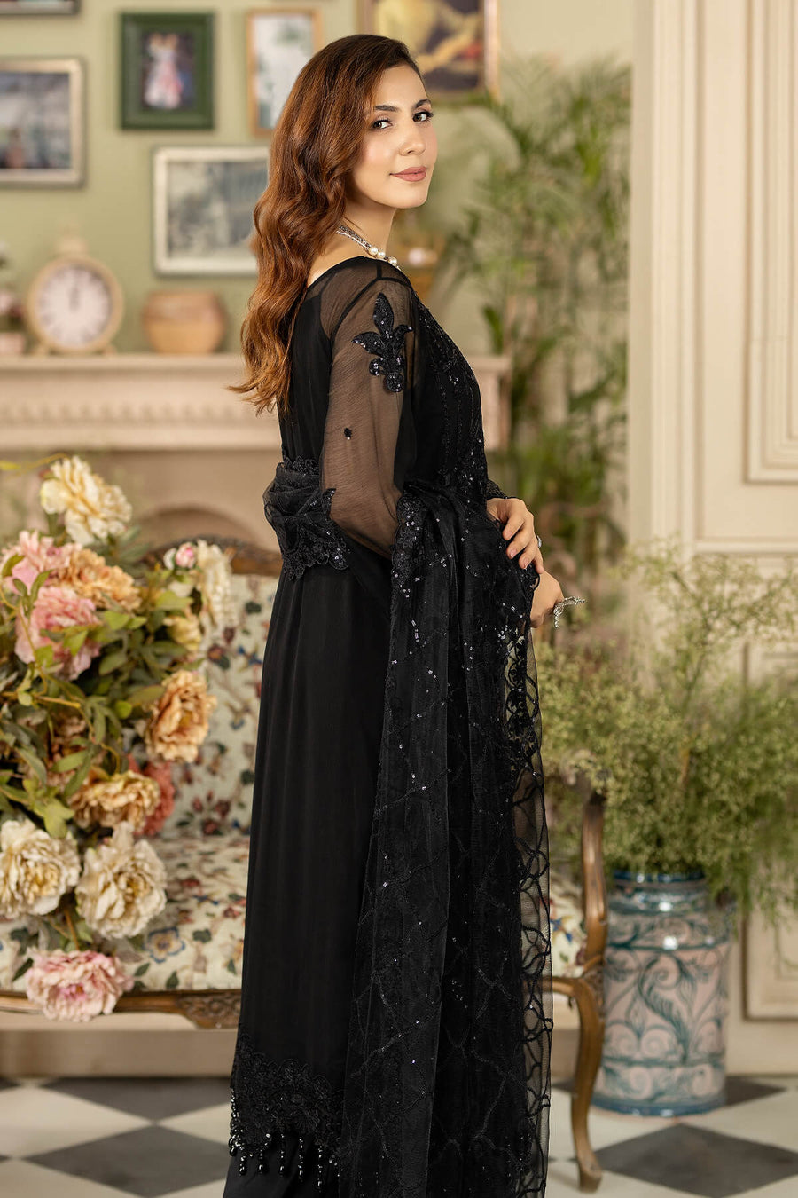 Imrozia M-45 Dahlia Baagh Embroidered Chiffon Collection Online Shopping