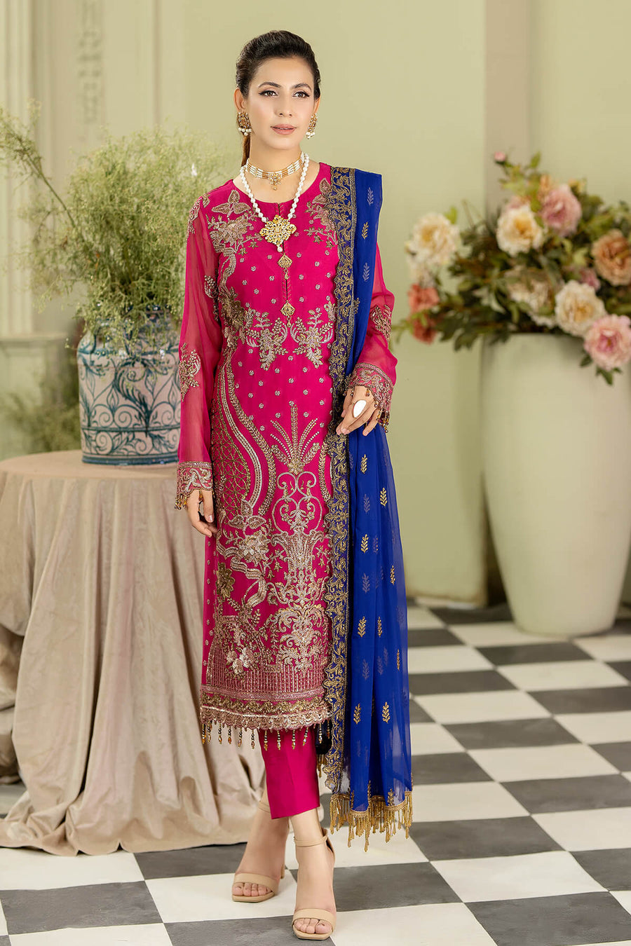 Imrozia M-48 Kanwal Baagh Embroidered Chiffon Collection Online Shopping