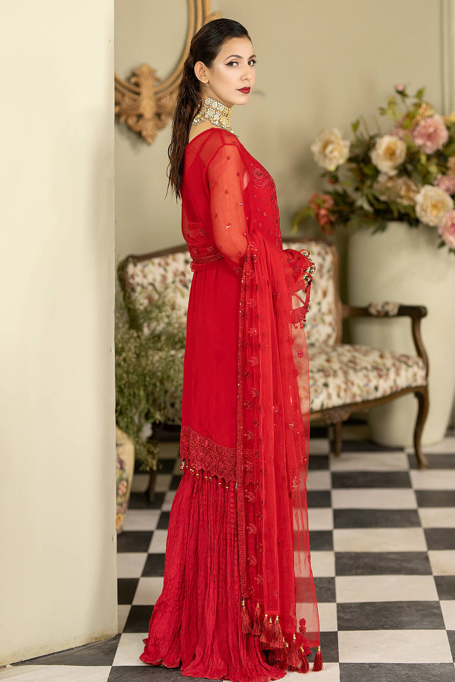 Imrozia M-50 Champa Baagh Embroidered Chiffon Collection Online Shopping