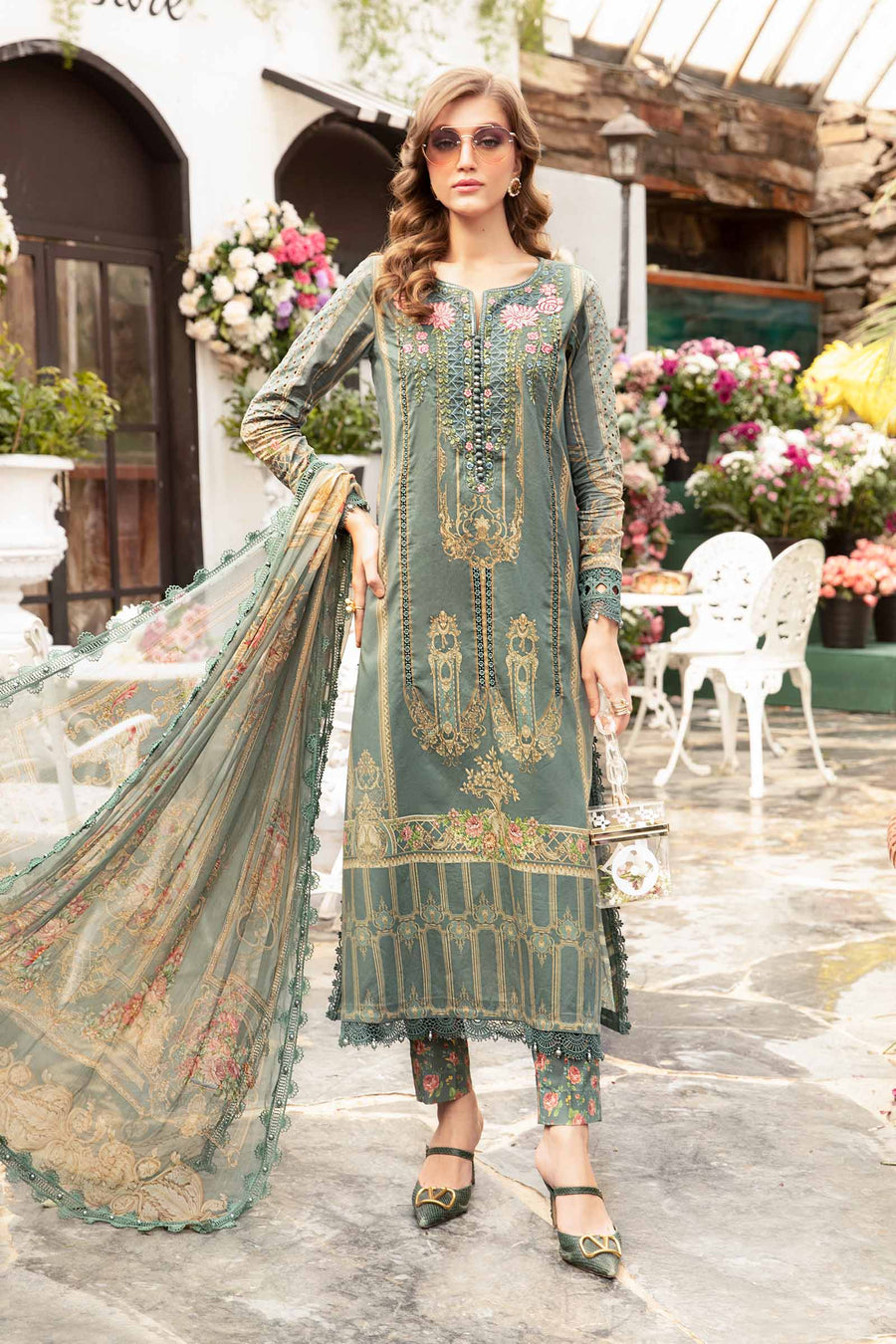Maria B MPT-2104-B Mprint Lawn Online Shopping
