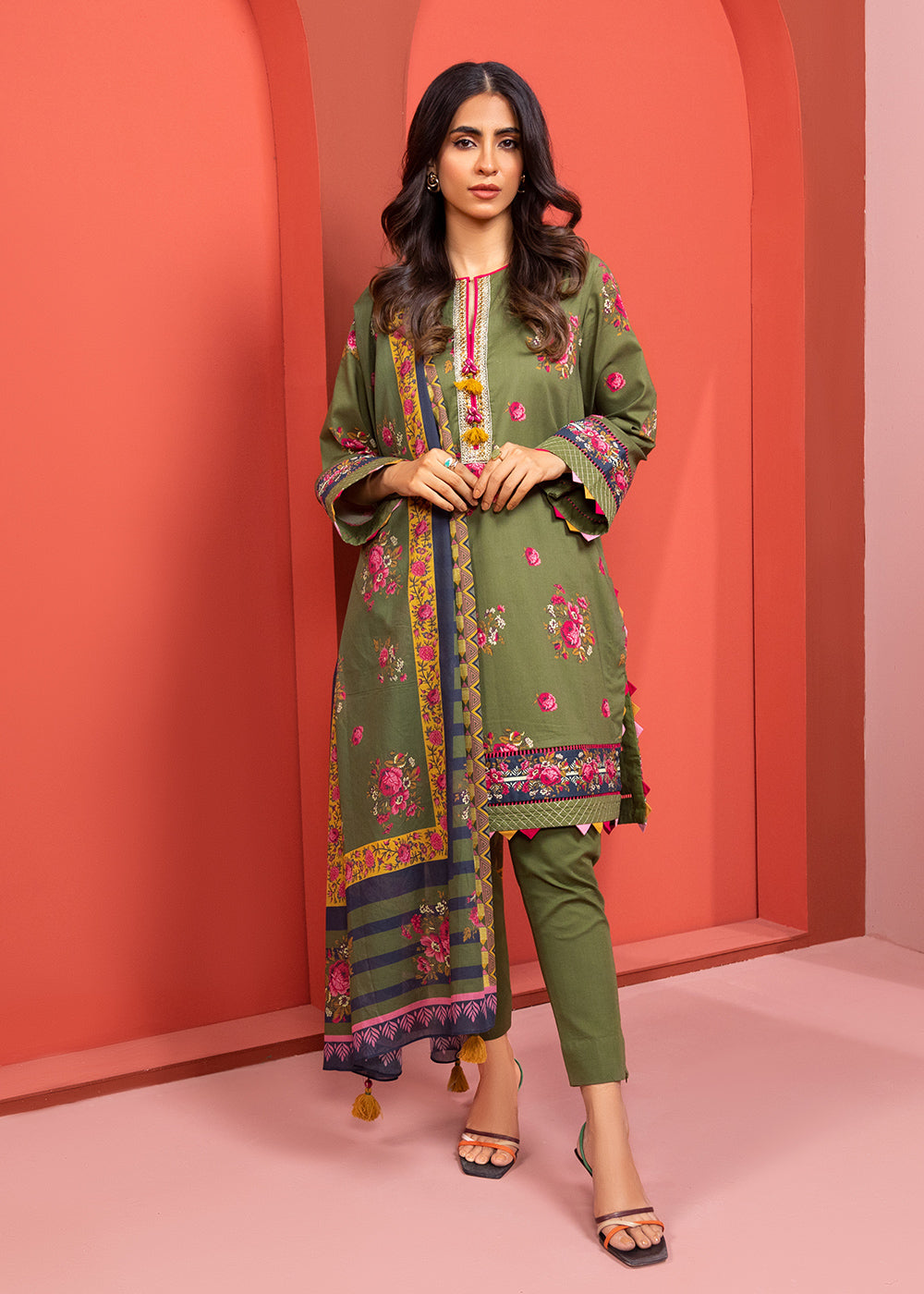 Alkaram MS-03-23-Green Mid Summer Collection Online Shopping