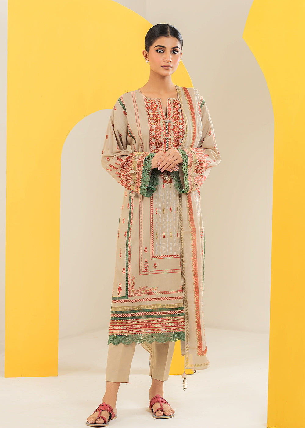 Alkaram MS-1.1-23-Beige Mid Summer Collection Online Shopping