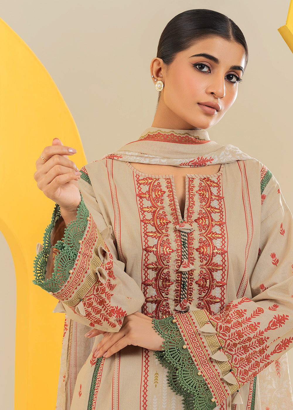 Alkaram MS-1.1-23-Beige Mid Summer Collection Online Shopping
