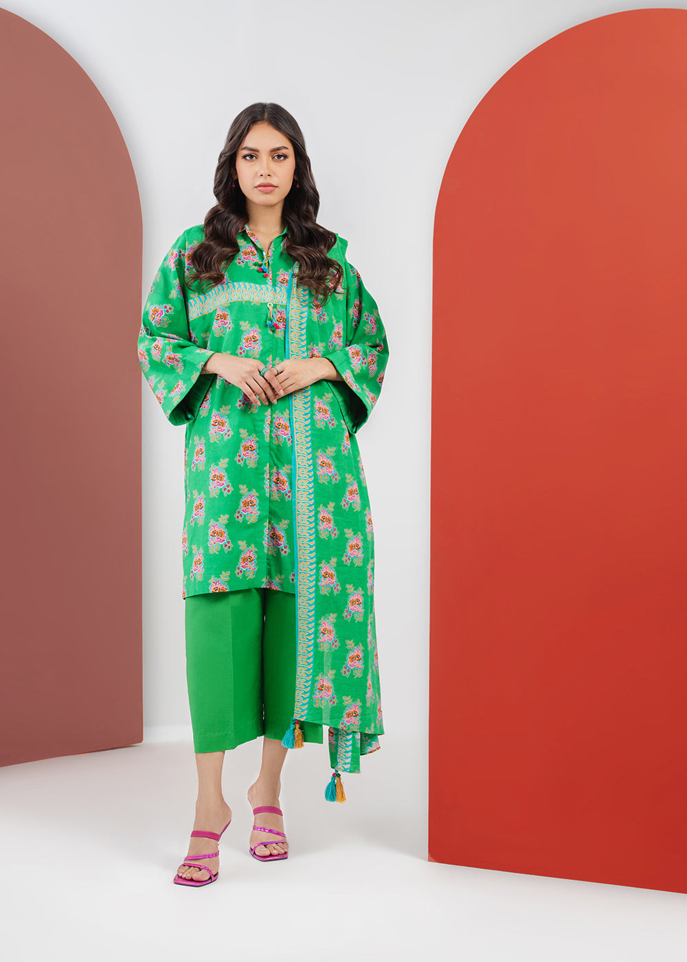 Alkaram MS-10-23-Green Mid Summer Collection Online Shopping