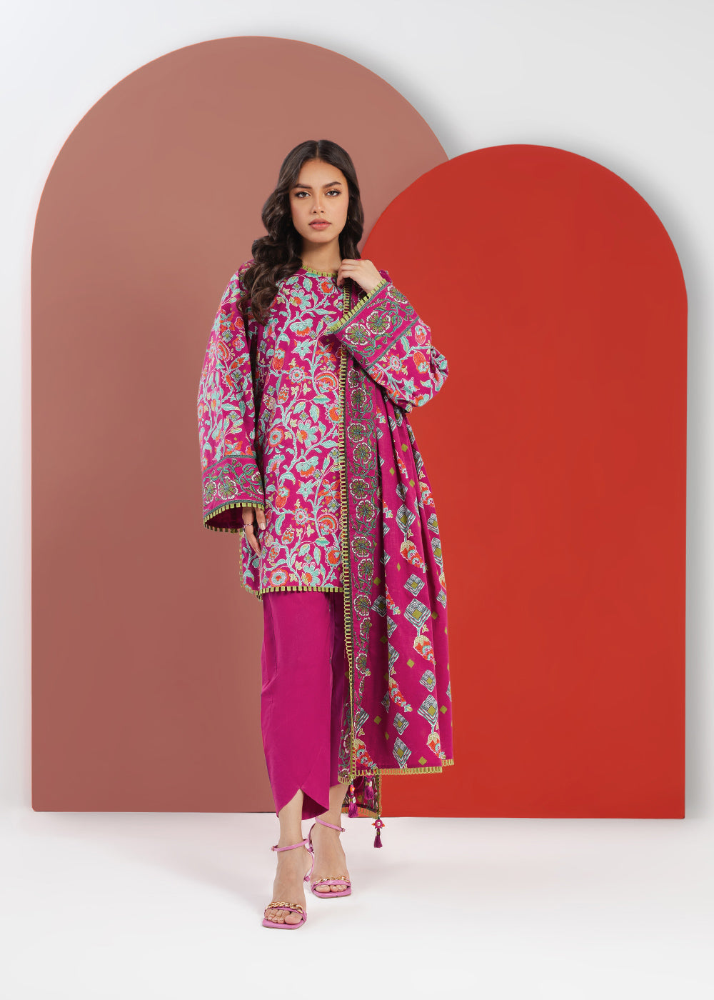 Alkaram MS-17-23-Magenta Mid Summer Collection Online Shopping