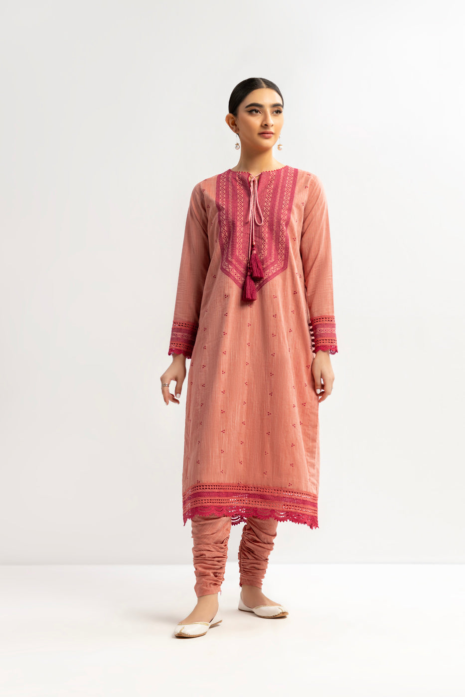 Alkaram MS-23.1-23-Peach Mid Summer Collection Online Shopping