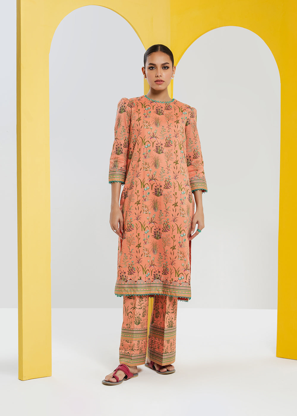 Alkaram MS-25.1-23-Coral Mid Summer Collection Online Shopping