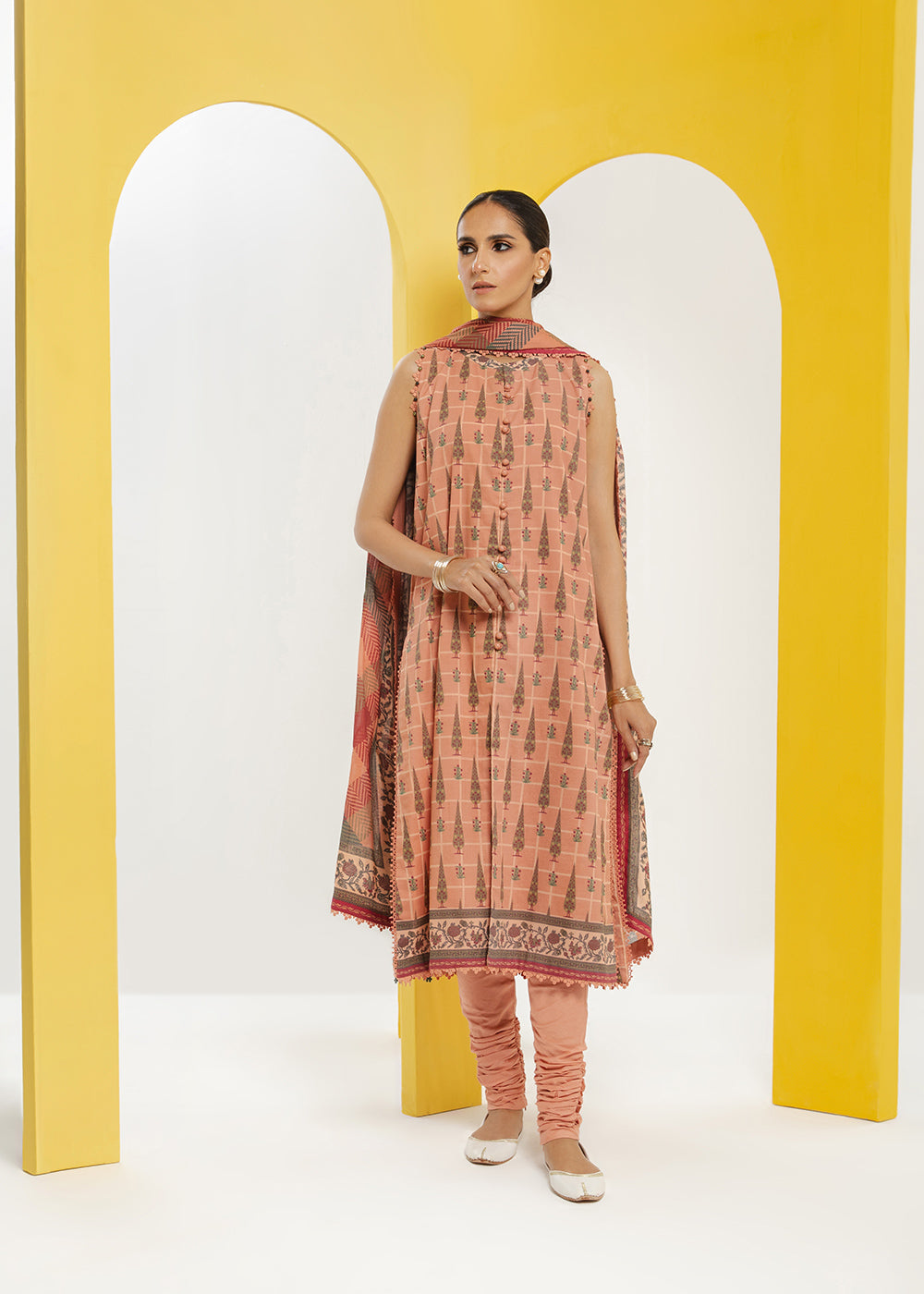 Alkaram MS-3.1-23-Peach Mid Summer Collection Online Shopping