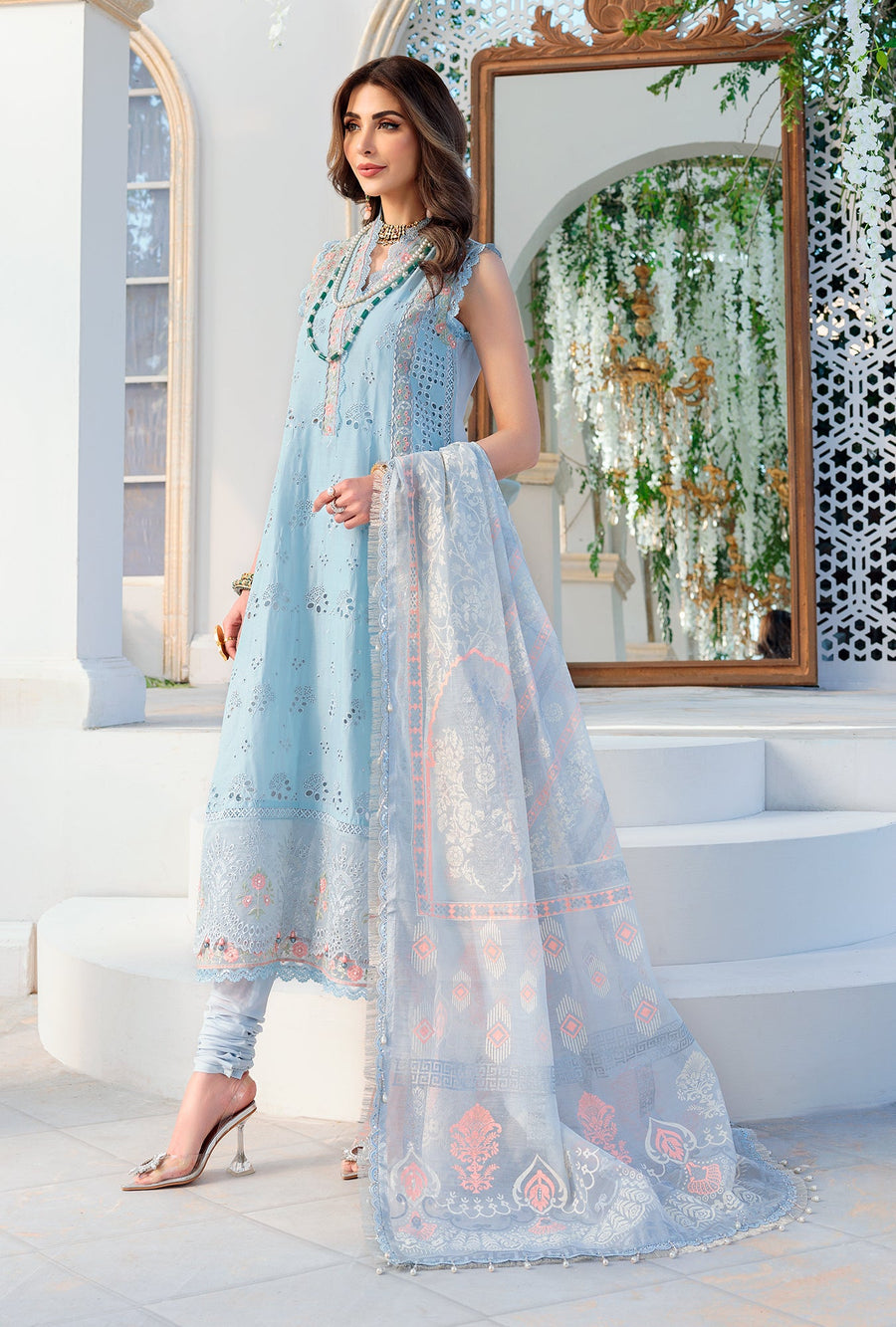 Saadia Asad NLCL22-D1-B Noor Chickenkari Lawn  2022 Online Shopping