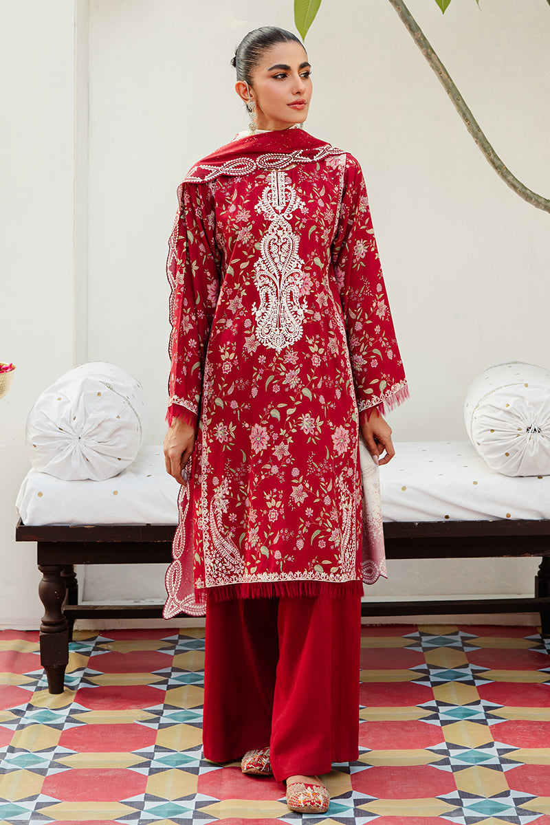 Cross Stitch Misty Bloom - 3pc Linen Printed  Khaddar & Linen Collection Online Shopping