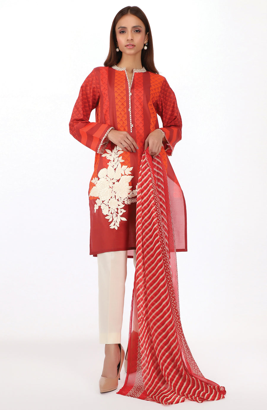 Orient 2 Piece Printed Cambric Shirt and Chiffon Dupatta  Myreen Winter Collection 2022 Online Shopping