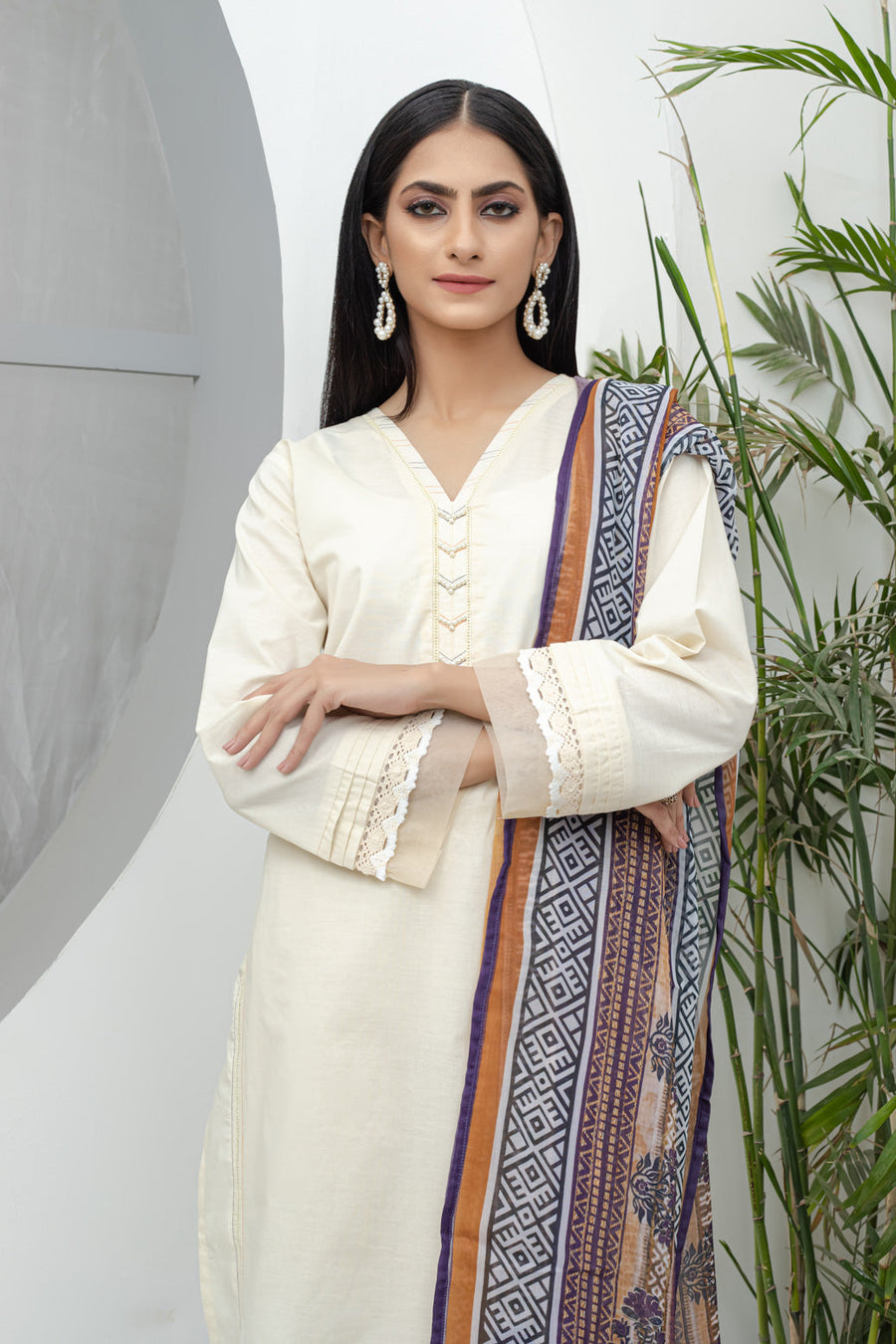 Bonanza Satrangi Cream Lawn Suit Rsk222p14 Eid Pret 2022 Online Shopping
