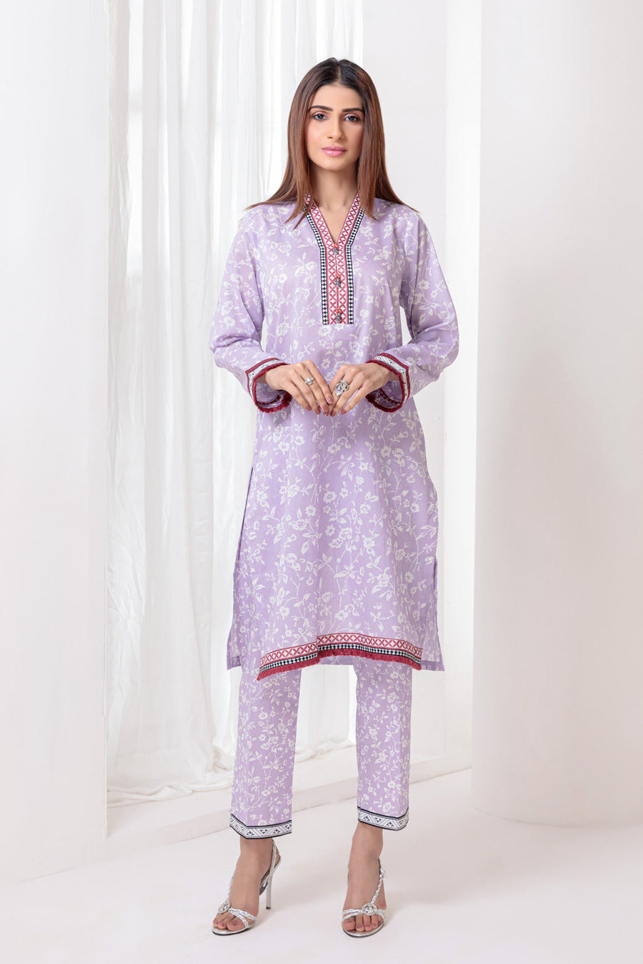 Bonanza Satrangi Lavender Lawn Suit Rsk222p30 Eid Pret 2022 Online Shopping