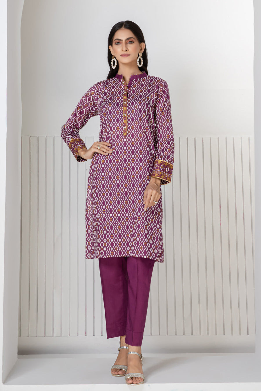 Bonanza Satrangi Purple Lawn Suit Rsk222p42 Eid Pret 2022 Online Shopping
