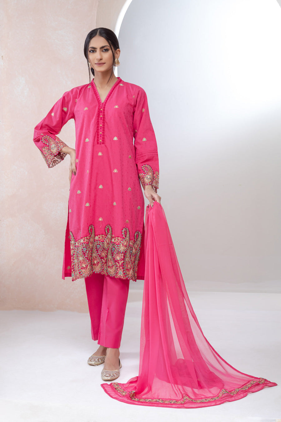 Bonanza Satrangi Pink Lawn Suit Rsk223p19 Eid Pret 2022 Online Shopping