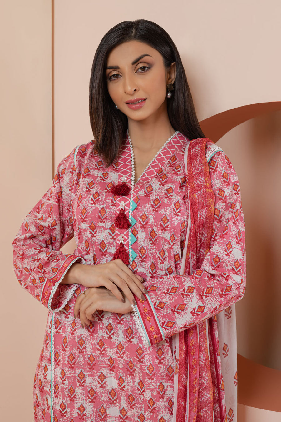 Bonanza Satrangi Pink Lawn Suit Rsk223p27 Eid Pret 2022 Online Shopping