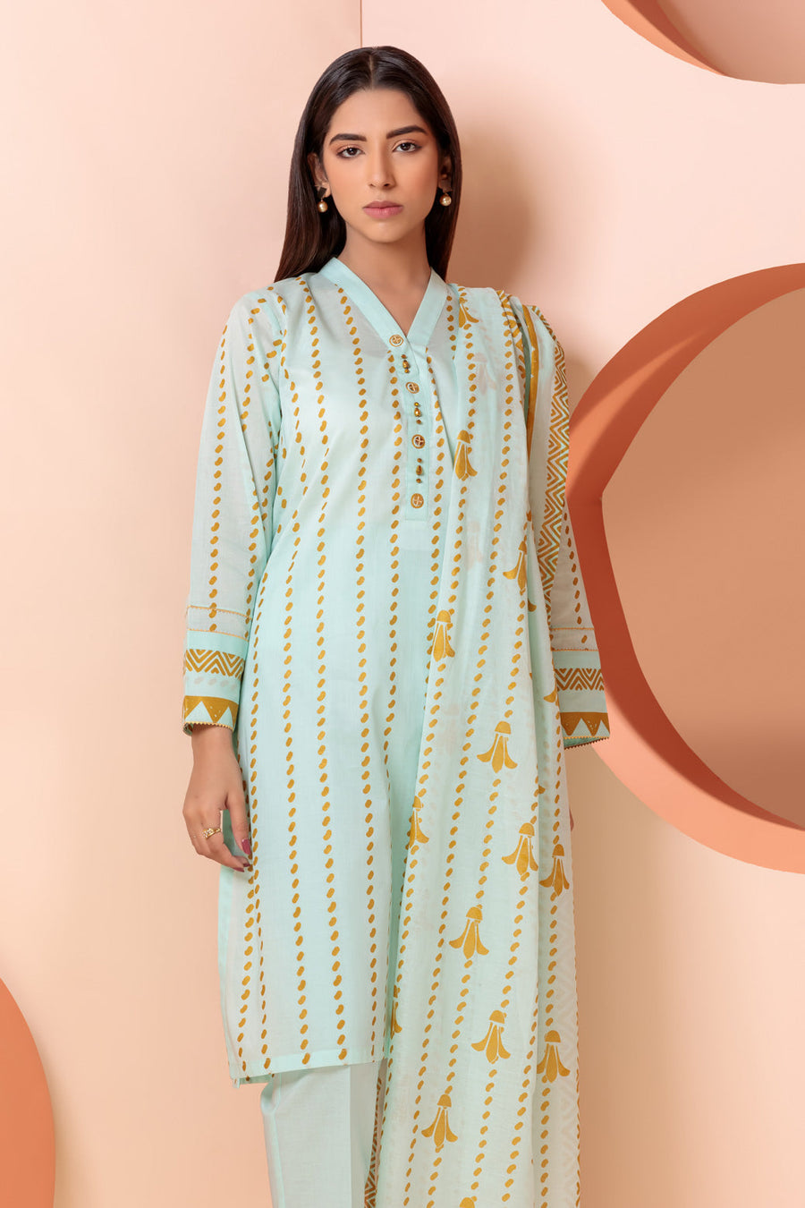 Bonanza Satrangi L Green Lawn Suit Rsk223p56 Eid Pret 2022 Online Shopping