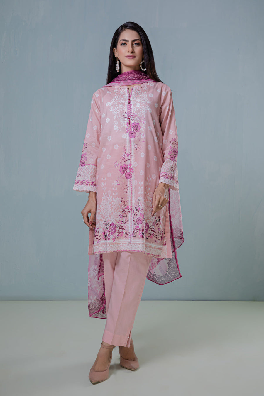 Bonanza Satrangi Pink Lawn Suit Rsk223p63 Eid Pret 2022 Online Shopping